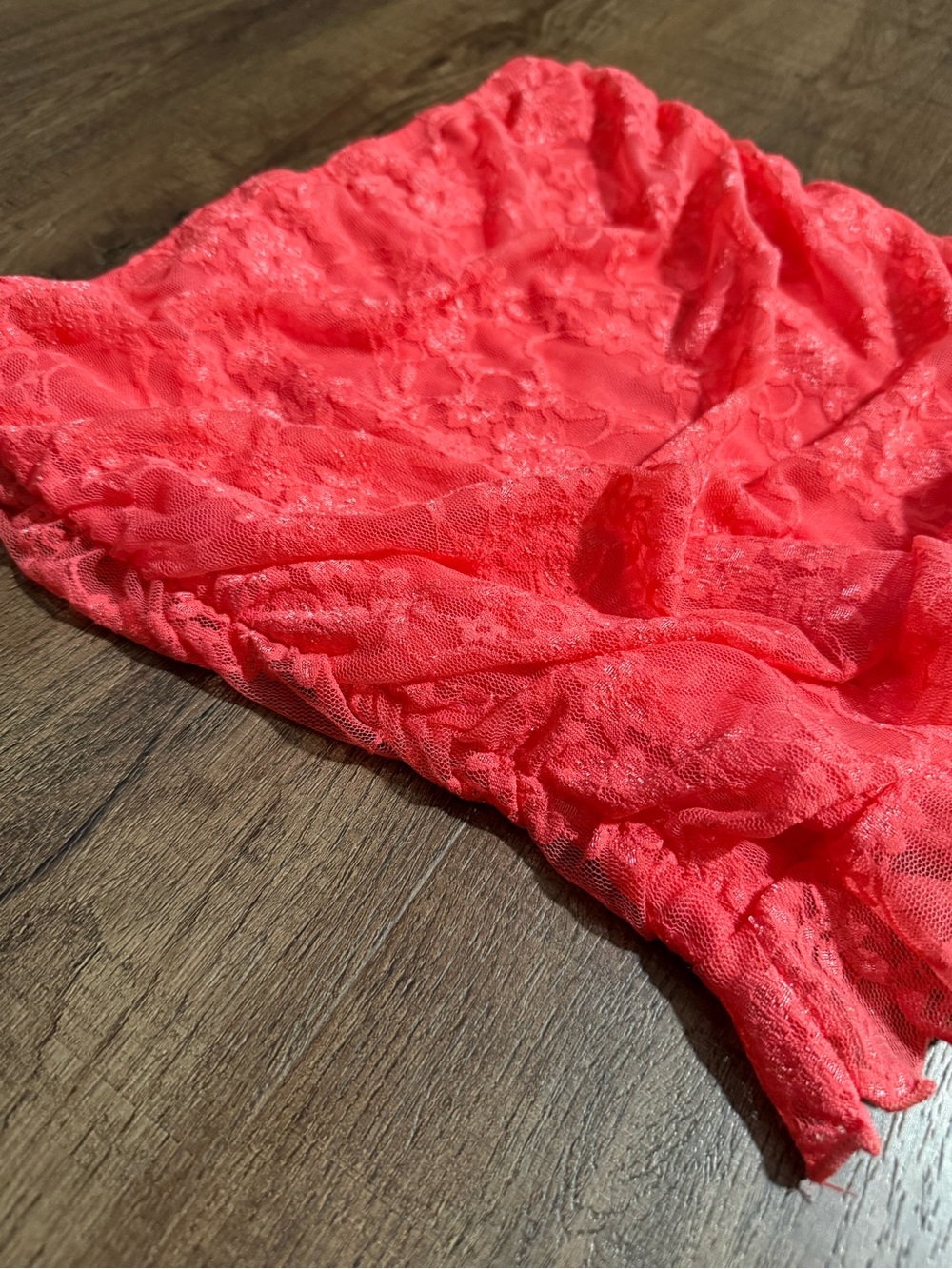 Fashion Nova Coral Lace Ruched Mini Skirt/Tube Top 🌺 - Picture 7 of 9